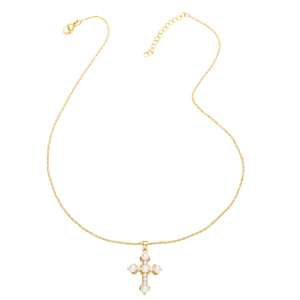Pearl cross Necklace