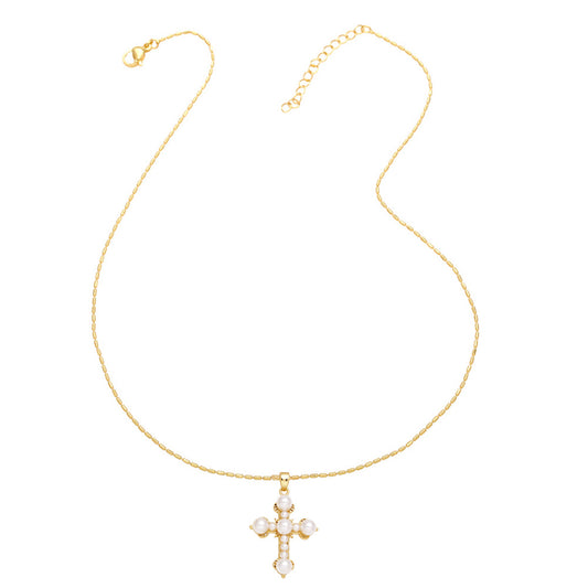 Pearl cross Necklace